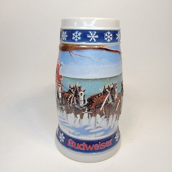 Budweiser Clydesdale Stein Lighting The Way Home winter scene lighthouse snow - Picture 4 of 8